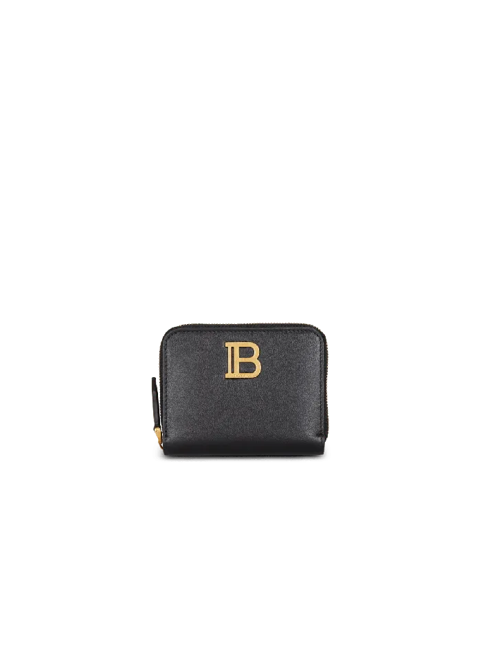 Balmain Small Leather Goods Women BBuzz Leather Purse Black