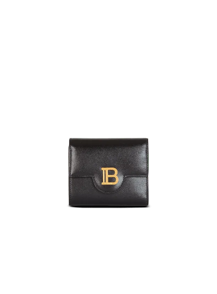 Balmain Small Leather Goods Women Calfskin BBuzz Trifold Wallet Black
