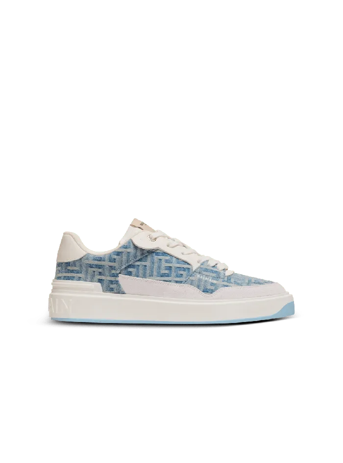 Balmain Sneakers Women BCourt Flip Sneakers In Monogrammed Denim Navy