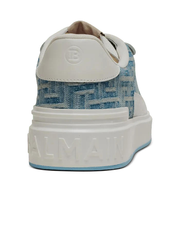 Balmain Sneakers Women BCourt Flip Sneakers In Monogrammed Denim Navy