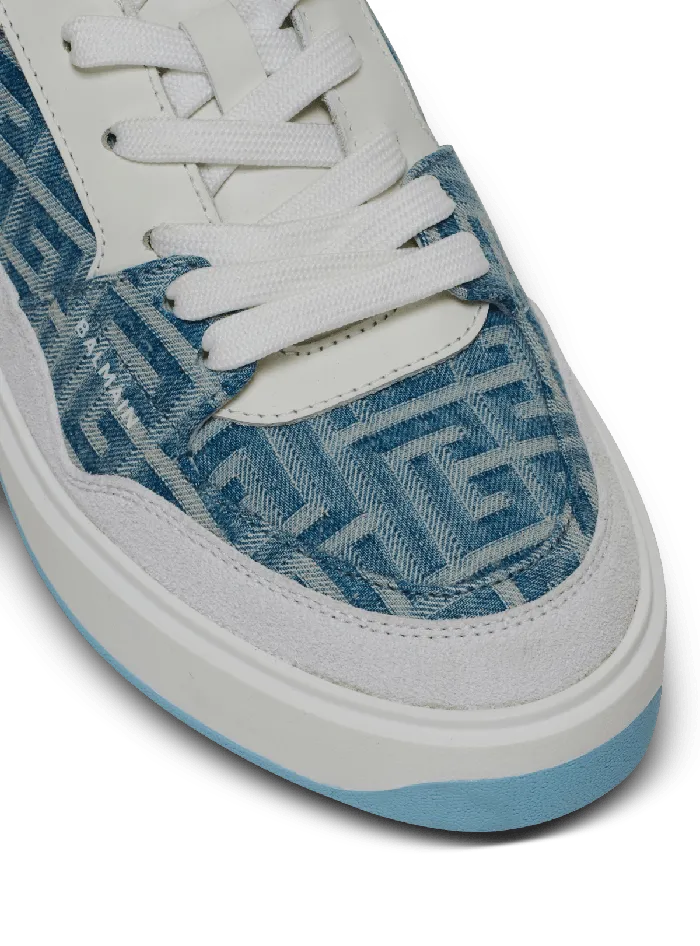 Balmain Sneakers Women BCourt Flip Sneakers In Monogrammed Denim Navy