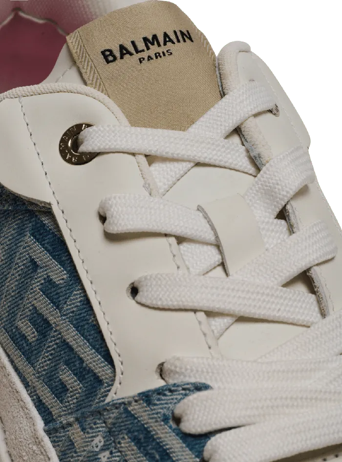 Balmain Sneakers Women BCourt Flip Sneakers In Monogrammed Denim Navy