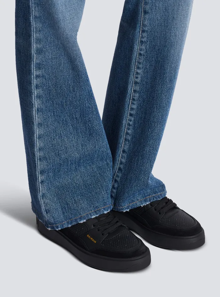 Balmain Sneakers Women BCourt Flip Trainers In Calfskin Black
