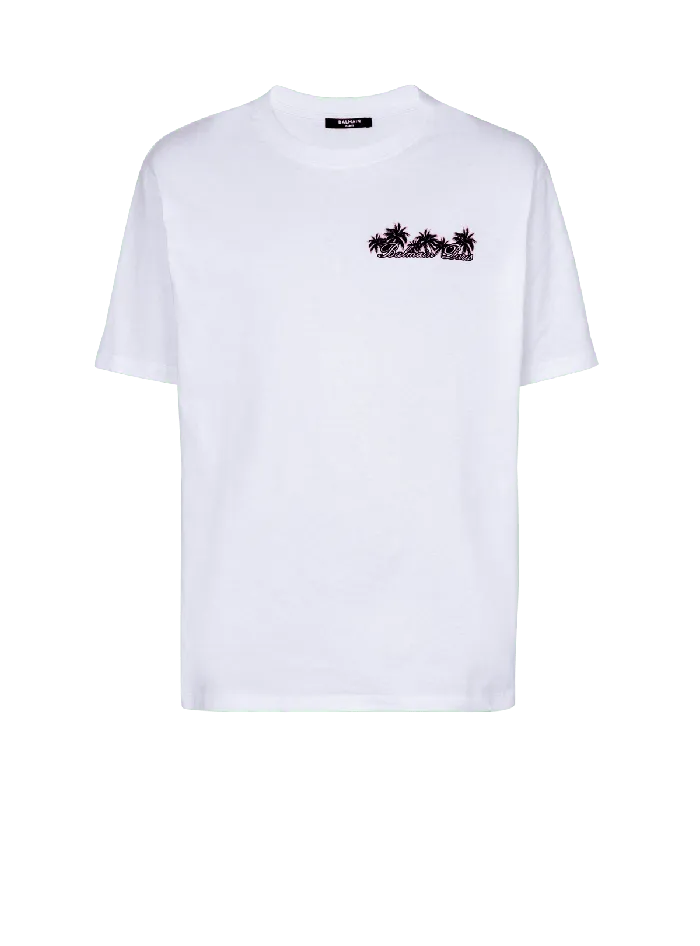 Balmain TShirts Men Club Signature Printed Tshirt White