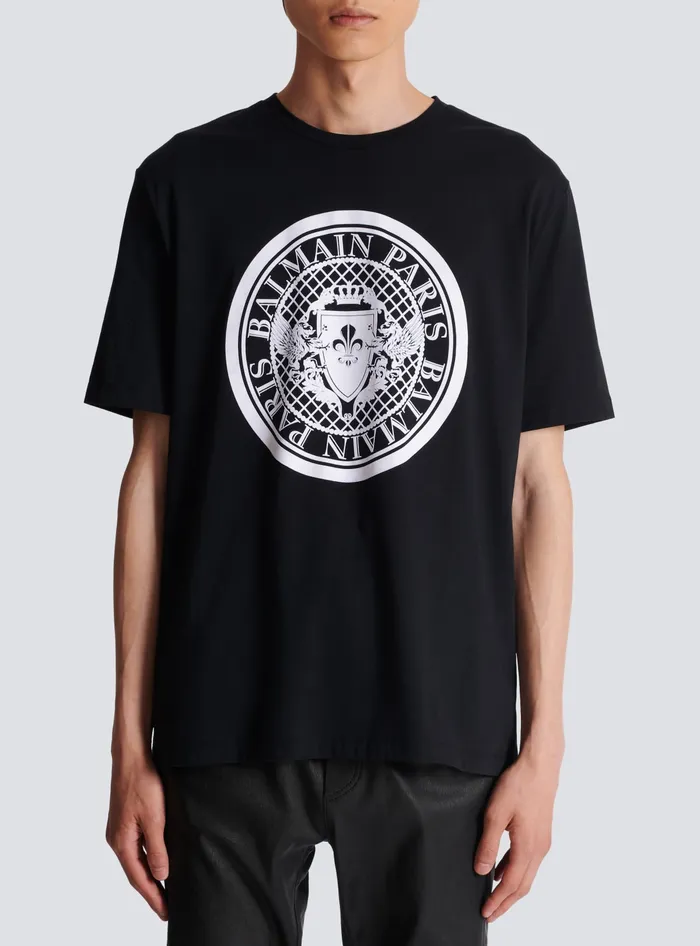 Balmain TShirts Men Coin Tshirt Black