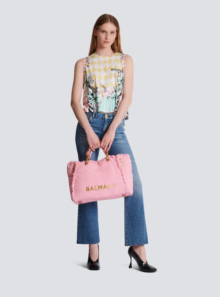 Balmain TShirts Women Vintage Tank Top With Baroque Print Multicolor