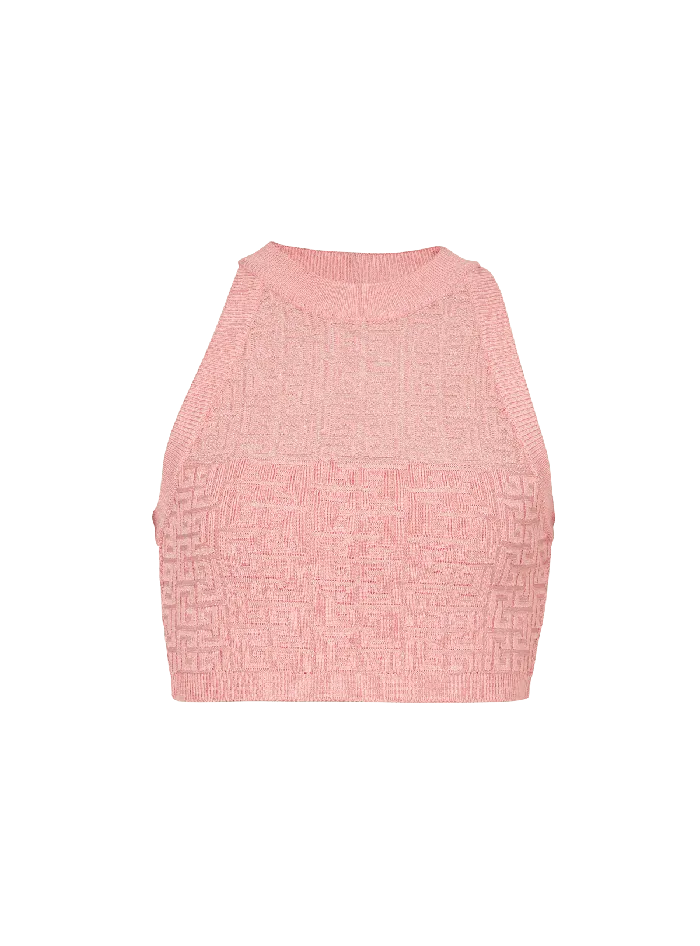 Balmain Tops And Shirts Women PB Labyrinth Knit Top Pink
