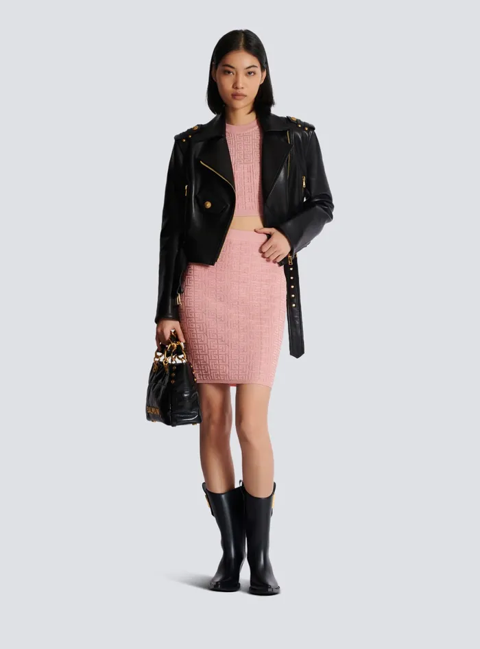 Balmain Tops And Shirts Women PB Labyrinth Knit Top Pink
