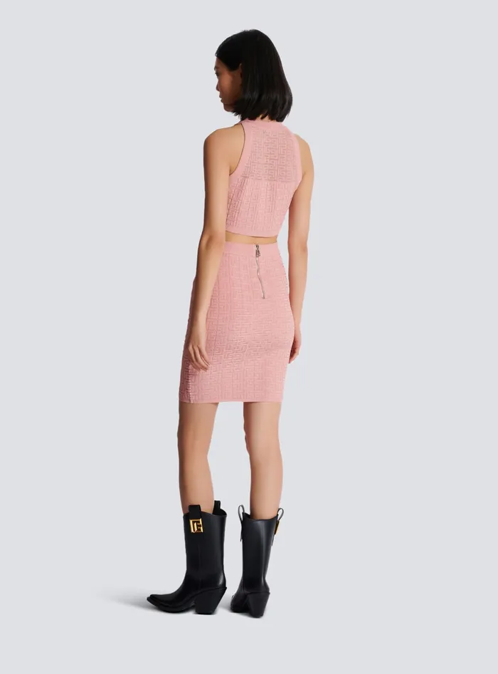 Balmain Tops And Shirts Women PB Labyrinth Knit Top Pink