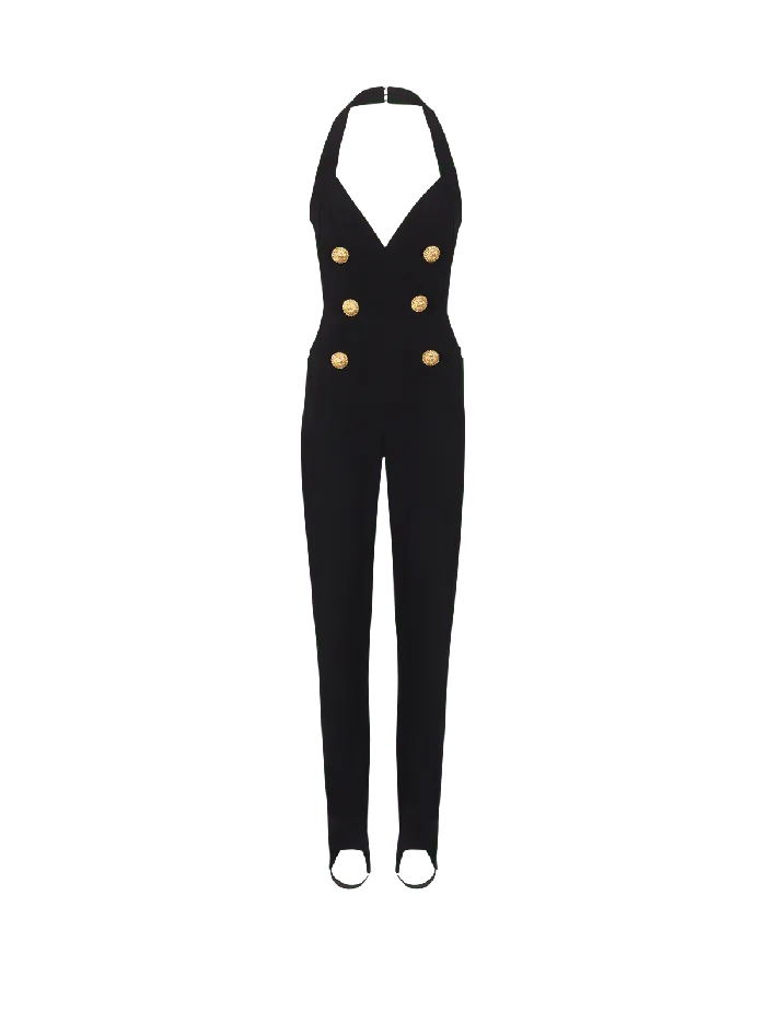 Balmain Trousers And Shorts Women Crepe Tailored Jumpsuit Black