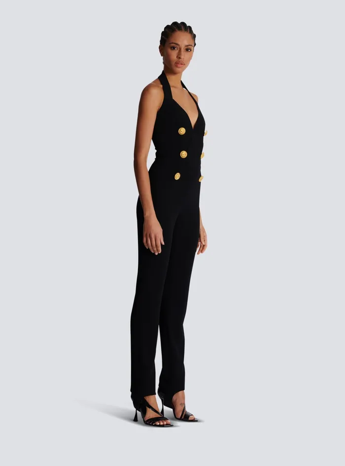 Balmain Trousers And Shorts Women Crepe Tailored Jumpsuit Black