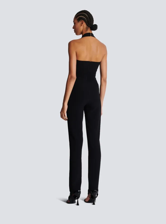 Balmain Trousers And Shorts Women Crepe Tailored Jumpsuit Black