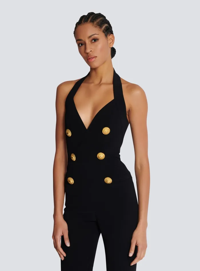 Balmain Trousers And Shorts Women Crepe Tailored Jumpsuit Black