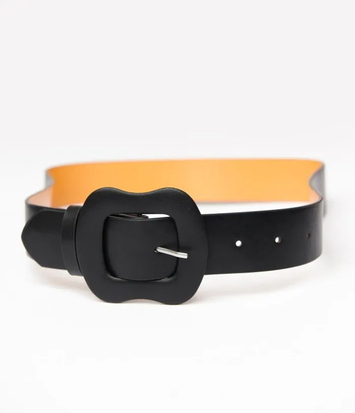 Banned 1950s Black Leatherette Rosalie Belt Accessories Unique Vintage Belts