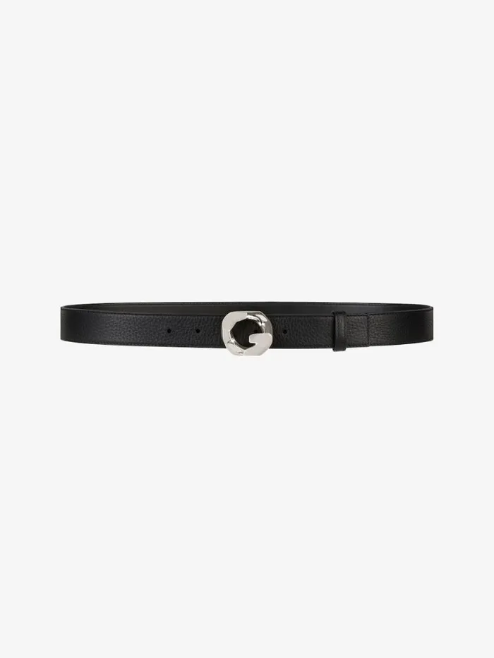 Belt In Grained Leather With GChain Buckle Black Men Givenchy Belts