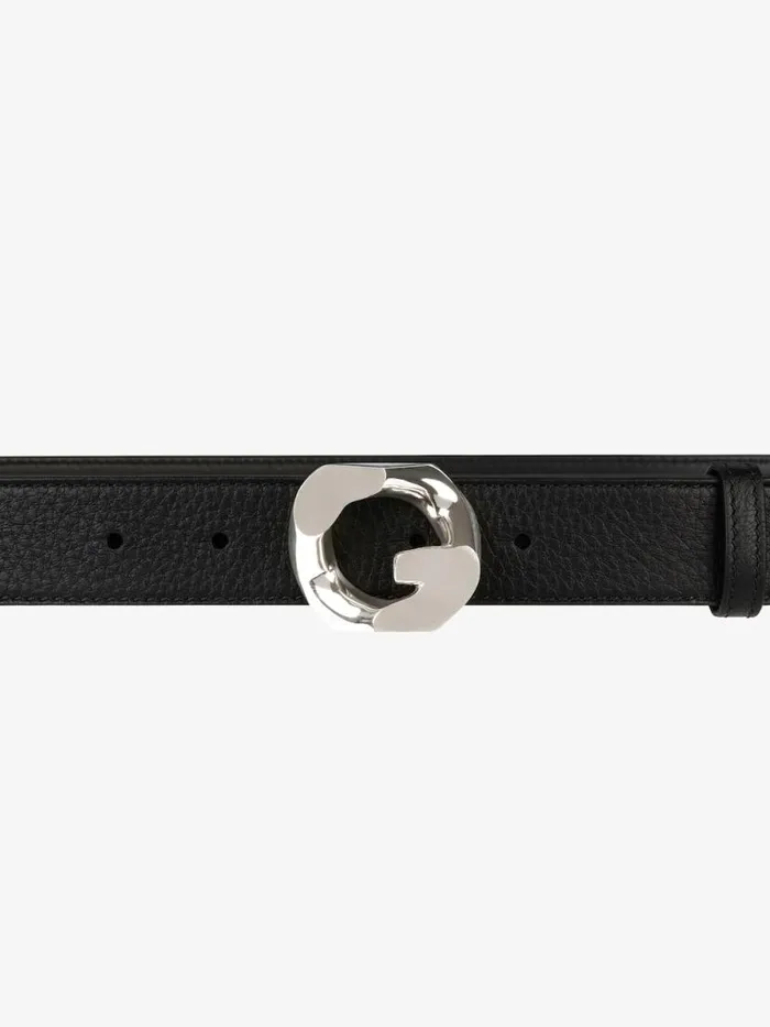 Belt In Grained Leather With GChain Buckle Black Men Givenchy Belts