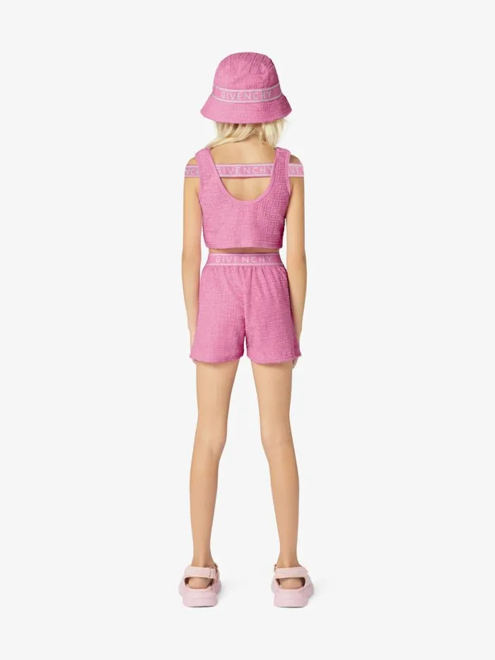 Bermuda Shorts In 4g Cotton Towelling Jacquard Pink Kids Givenchy