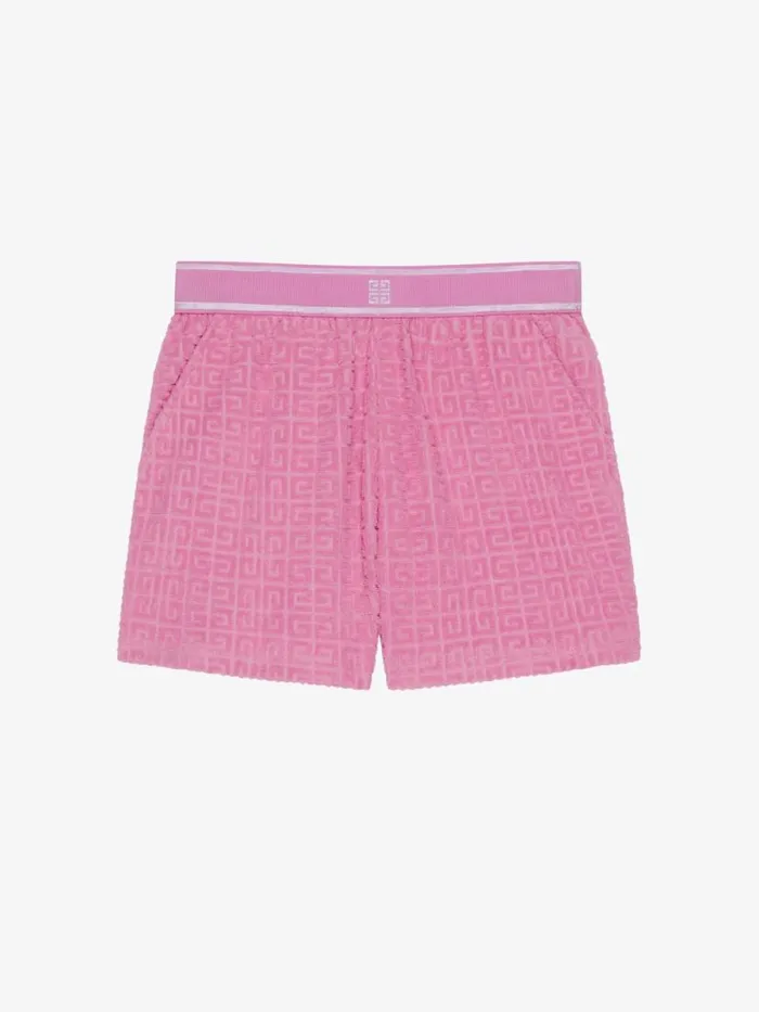 Bermuda Shorts In 4g Cotton Towelling Jacquard Pink Kids Givenchy
