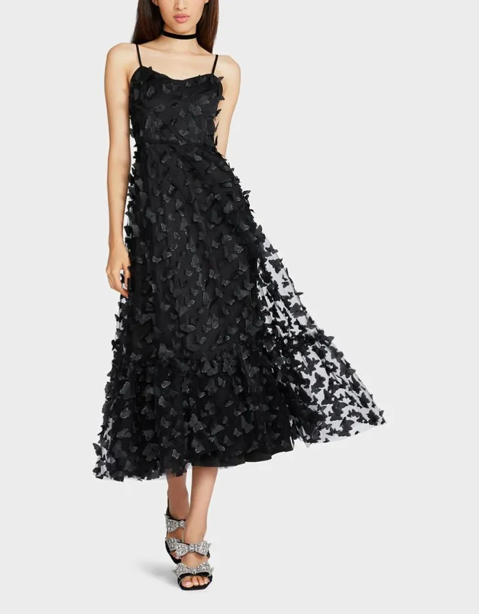 Betsey Johnson Women BETSEYS BUTTERFLY MAXI DRESS BLACK Black