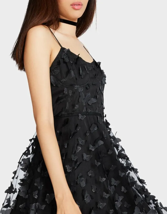 Betsey Johnson Women BETSEYS BUTTERFLY MAXI DRESS BLACK Black