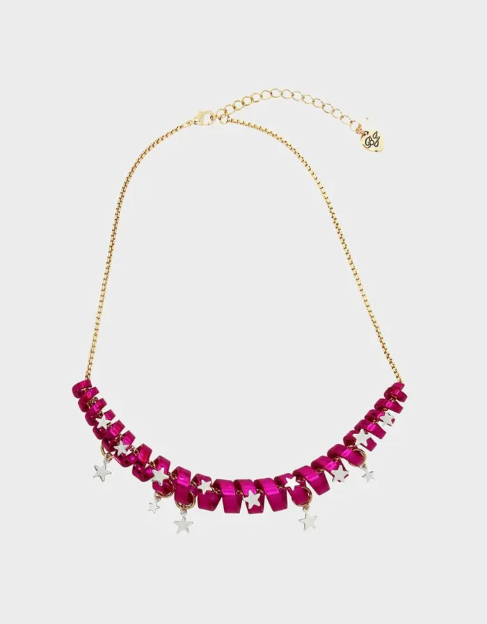 Betsey Johnson Women BETSEYS HOLIDAY COIL NECKLACE PINK Pink