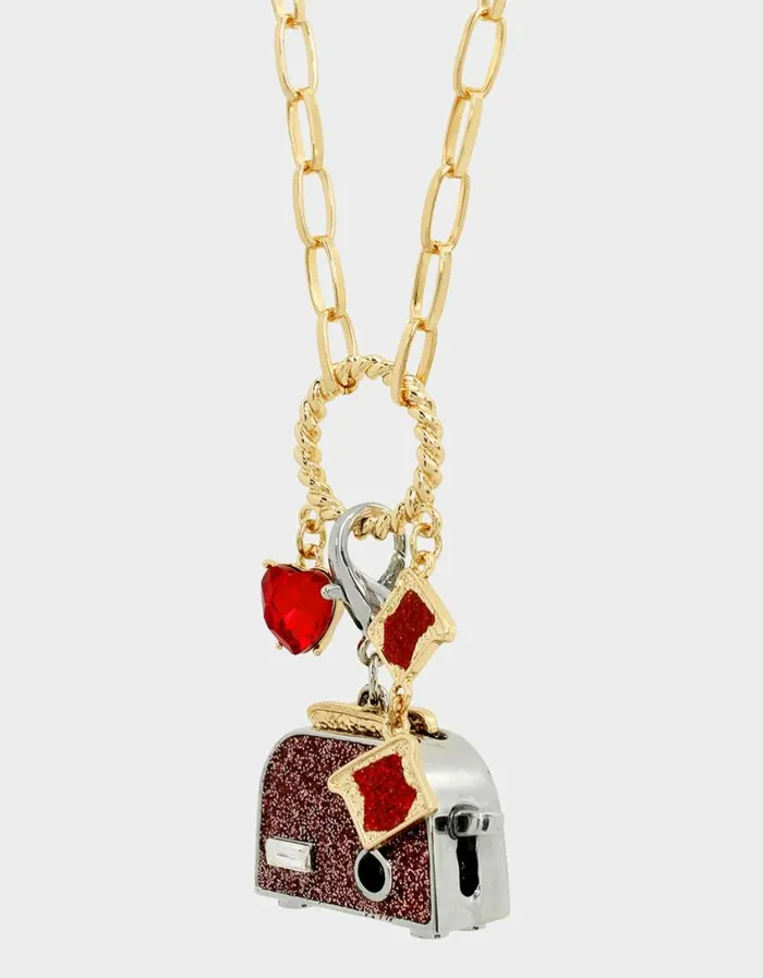Betsey Johnson Women DEAR BETSEY TOASTER NECKLACE PINK