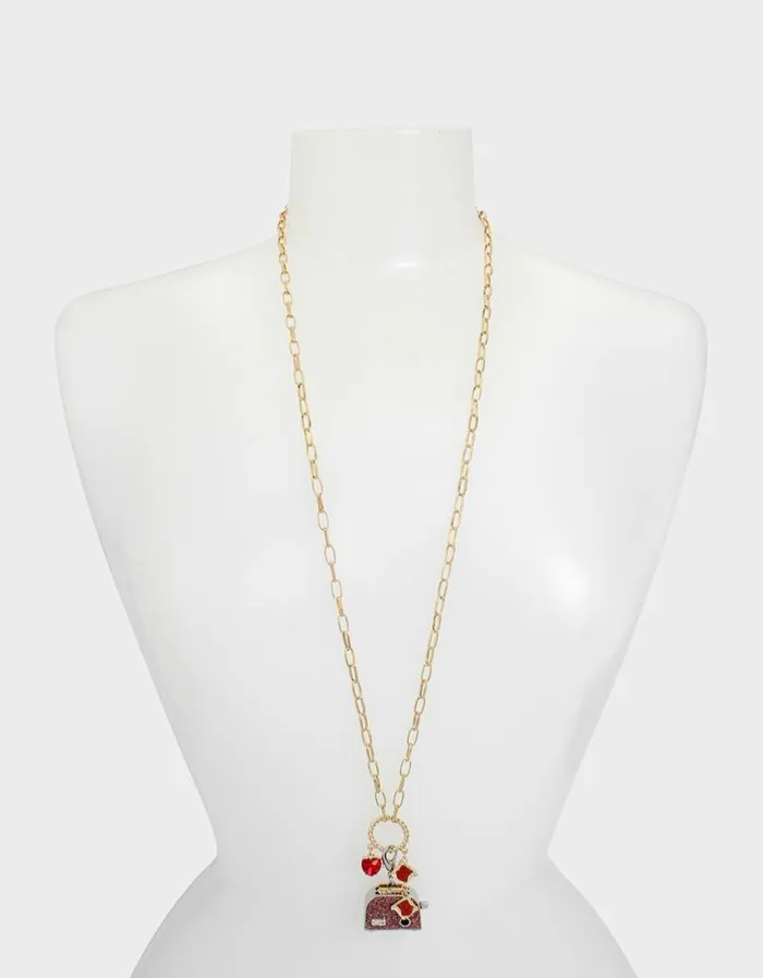 Betsey Johnson Women DEAR BETSEY TOASTER NECKLACE PINK Betsey Johnson Women DEAR BETSEY TOASTER NECKLACE PINK
