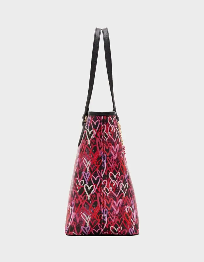 Betsey Johnson Women GRAFFITI LOVE TOTE BLACK MULTI Betsey Johnson Women GRAFFITI LOVE TOTE BLACK MULTI