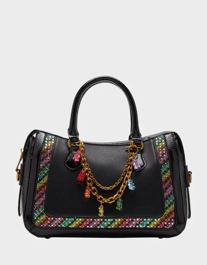 Betsey Johnson Women GUMMY BEAR SATCHEL BLACK
