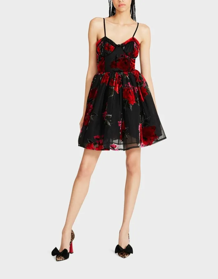Betsey Johnson Women LUCIA MINI DRESS RED MULTI Red Multi