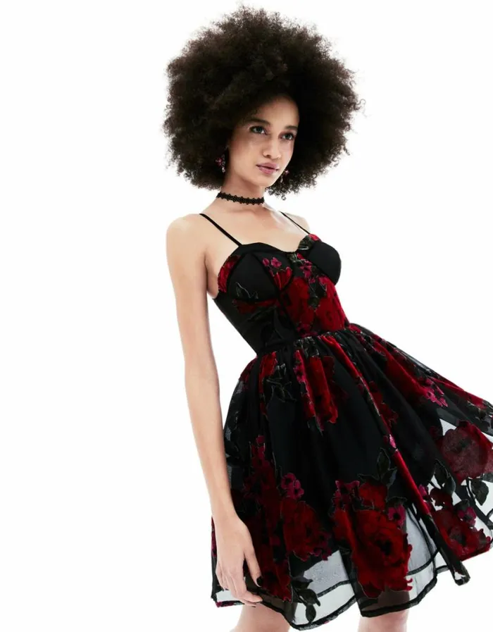 Betsey Johnson Women LUCIA MINI DRESS RED MULTI Red Multi