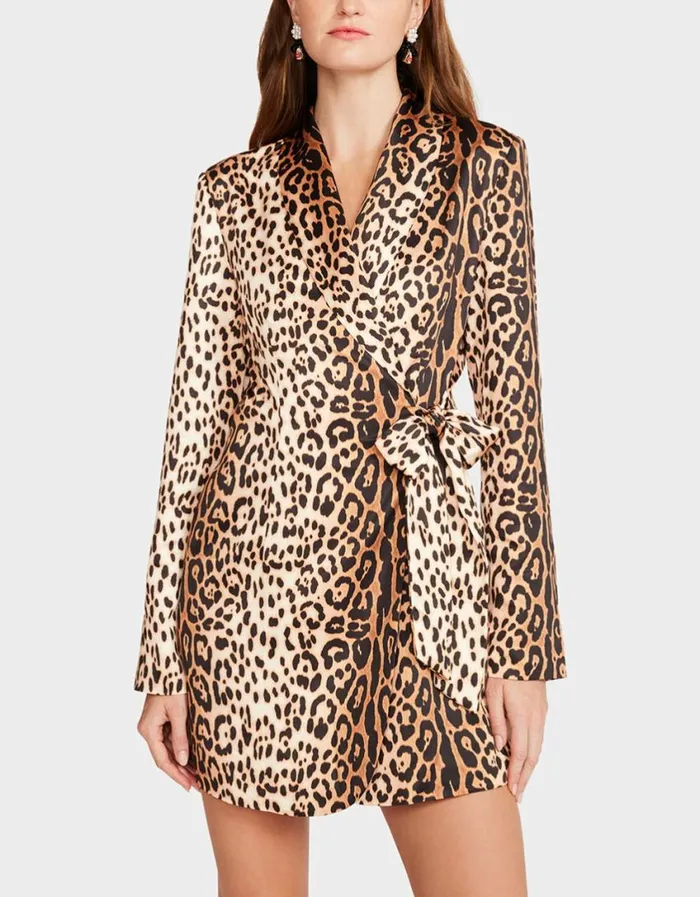 Betsey Johnson Women MAYA BLAZER DRESS LEOPARD Leopard