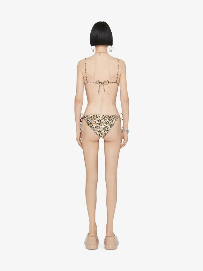 Bikini Bottom With Leopard Print And 4g Detail Beigeblack Women Givenchy Swimwear