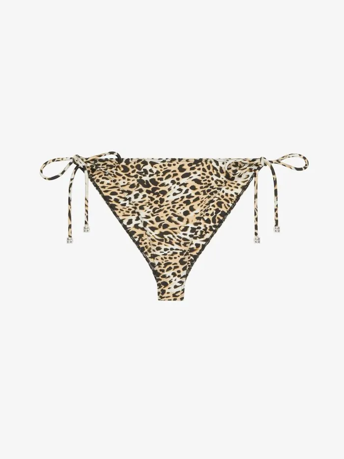 Bikini Bottom With Leopard Print And 4g Detail Beigeblack Women Givenchy Swimwear