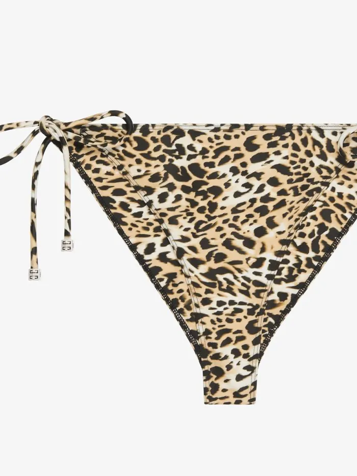 Bikini Bottom With Leopard Print And 4g Detail Beigeblack Women Givenchy Swimwear