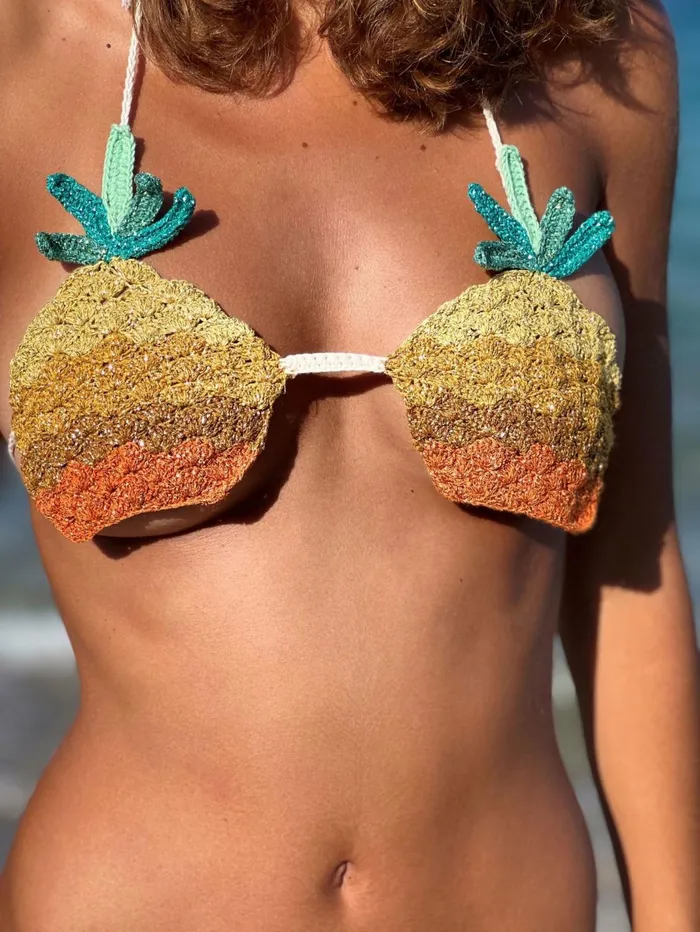 Bikinis Women Rose Carmine SET BIKINI TUTTI FRUTTI PINEAPPLE