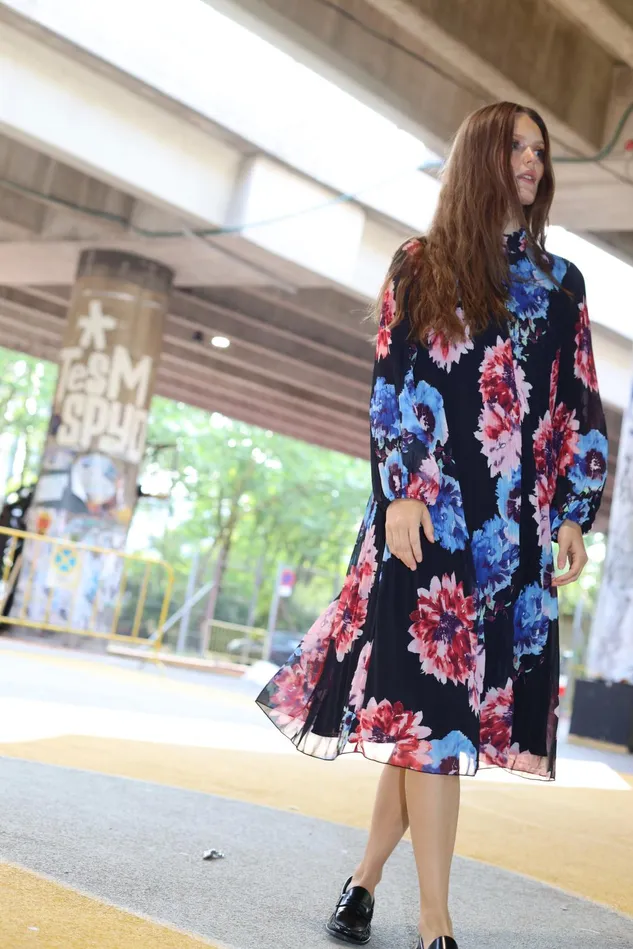 Bina Dress 8211 Black Blossom Women Cras Dresses