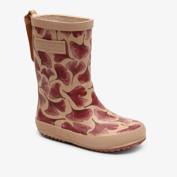 bisgaardshoes fashion bordeaux leaves Pink KIDS Rubber boots