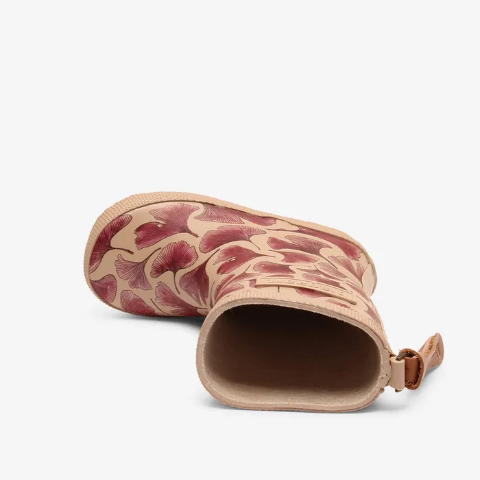 bisgaardshoes fashion bordeaux leaves Pink KIDS Rubber boots