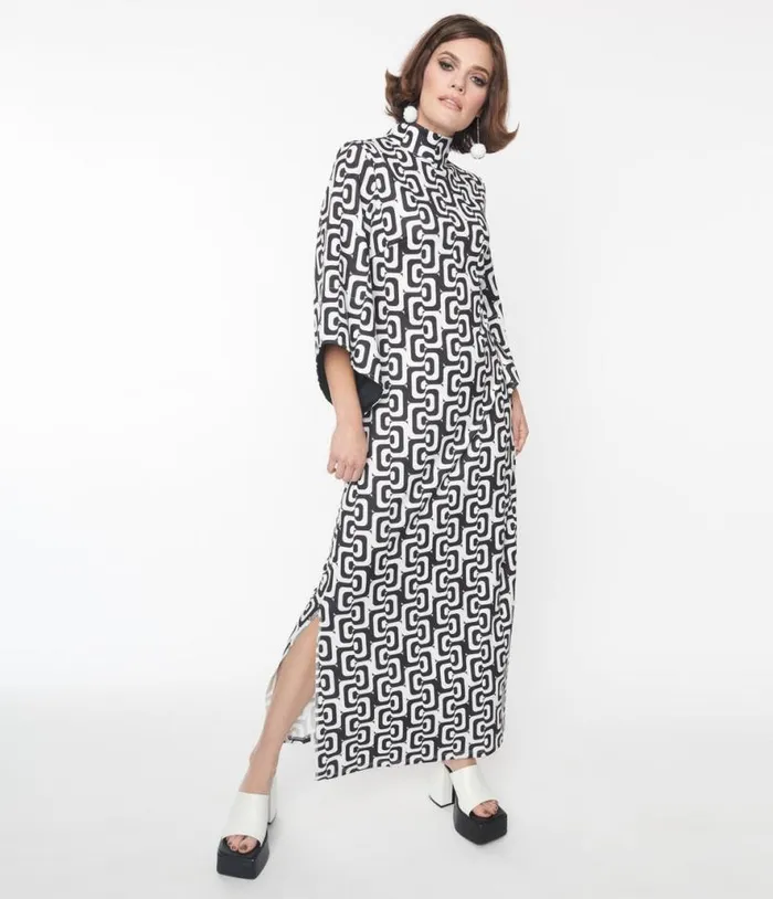 Black and White Mod About You Maxi Dress DressesPlus Unique Vintage Midi and Maxi Black and White Mod About You Maxi Dress DressesPlus Unique Vintage Midi and Maxi