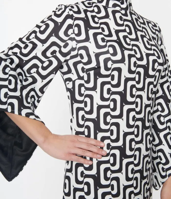 Black and White Mod About You Maxi Dress DressesPlus Unique Vintage Midi and Maxi