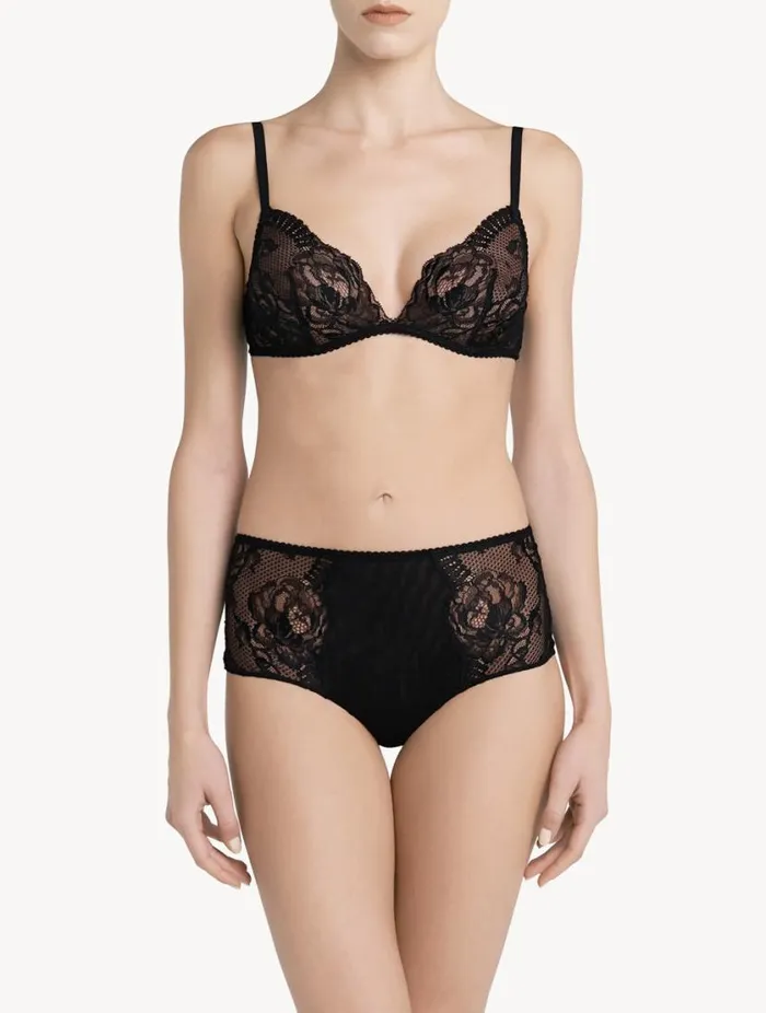 Black Lace Highwaisted Brief Lingerie La Perla Highwaist