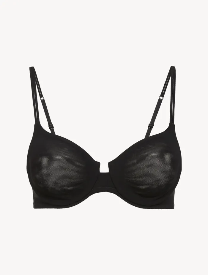 Black Underwired Bra In Nylon Lingerie La Perla Tshirt