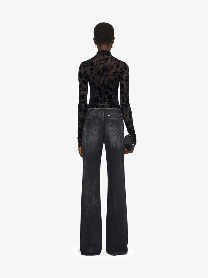Bodysuit In 4g Flowers Tulle Black Women Givenchy Bodysuits and Underwear