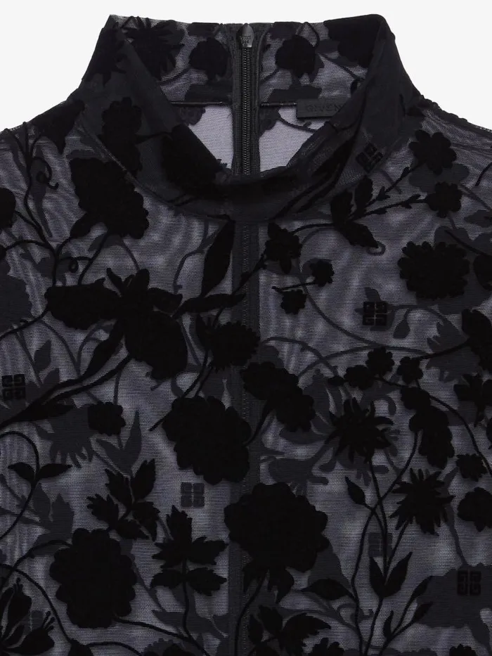 Bodysuit In 4g Flowers Tulle Black Women Givenchy Bodysuits and Underwear