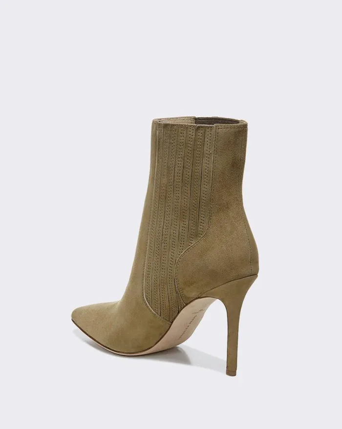 Boots and Booties Shop Veronica Beard Lisa Suede StilettoHeel Bootie Chestnut