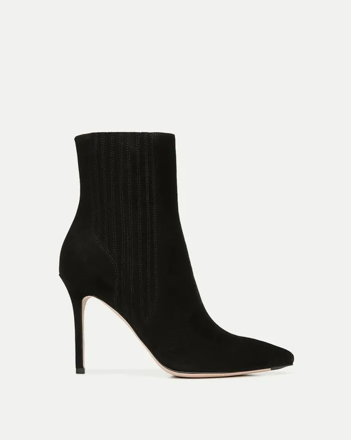 Boots and Booties Shop Veronica Beard Lisa Suede StilettoHeel Bootie Chestnut
