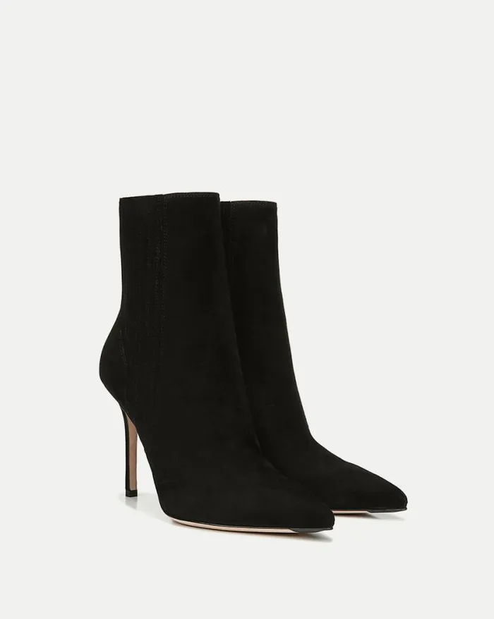 Boots and Booties Shop Veronica Beard Lisa Suede StilettoHeel Bootie Chestnut