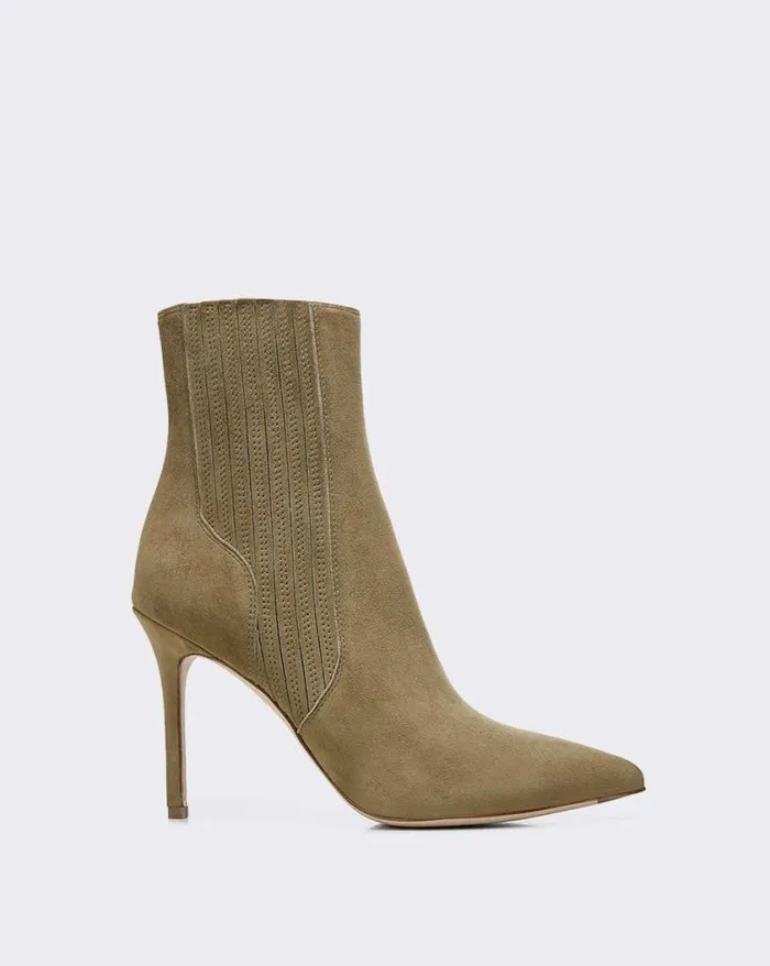 Boots and Booties Shop Veronica Beard Lisa Suede StilettoHeel Bootie Chestnut