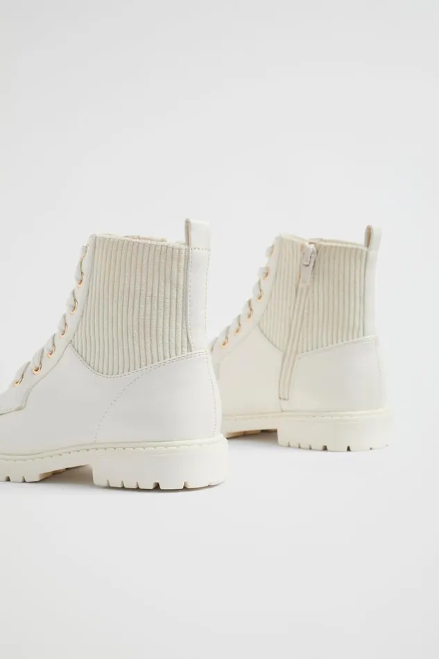 Boots Girl Seed Heritage Rib Panel Hiking Boot Cream
